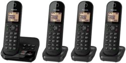 Panasonic - Cordless Telephone & Answer Machine - Quad